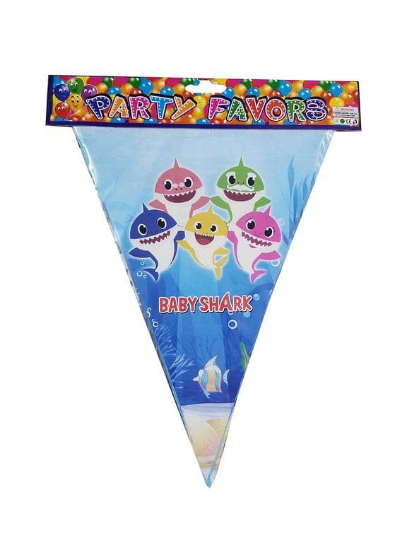 Baby Shark Party Decoration Flags Banner - Underwater Theme, Pack of 10 Flags