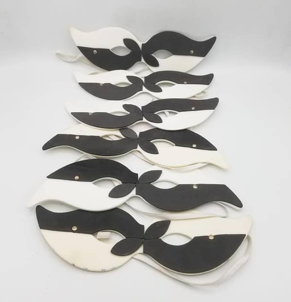 Set of 6 Black and White Foamic Masks
