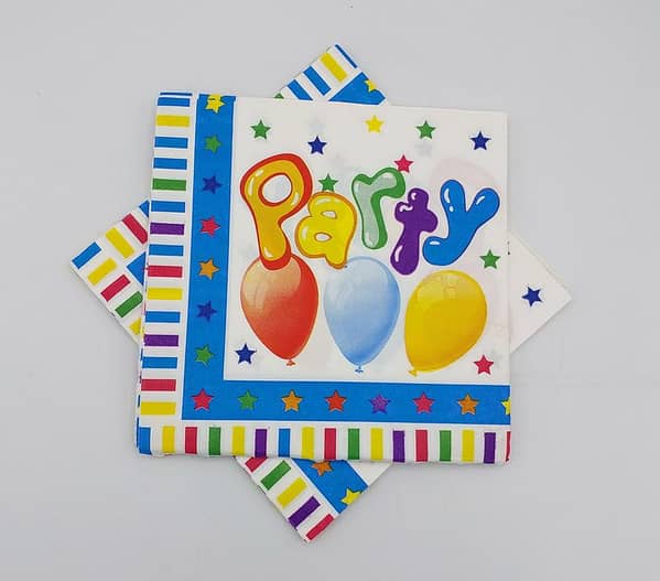 Pack of 20 Multicolored Napkins for Party Use