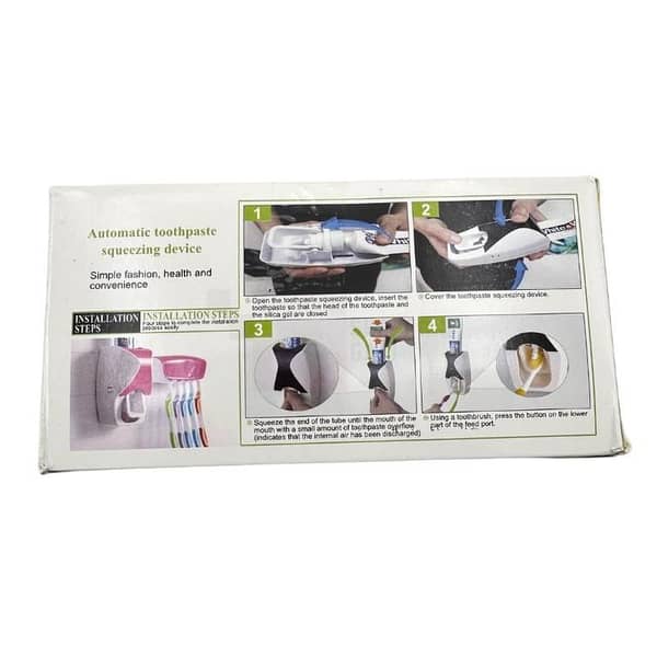 Automatic Wall-Mounted Toothpaste Dispenser with 5 Brush Holder for Hands-Free Use