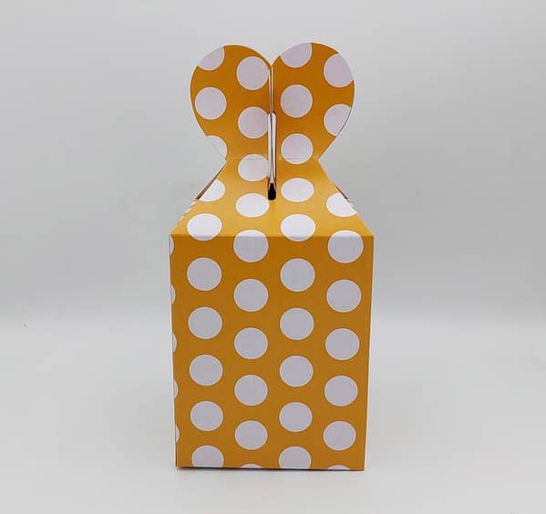 Pack of 10 Peach Polka Dot Goody Boxes for Party Favors