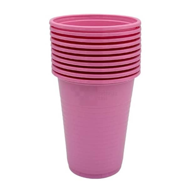 Pack of 10 Baby Pink Plastic Cups for Unisex Use