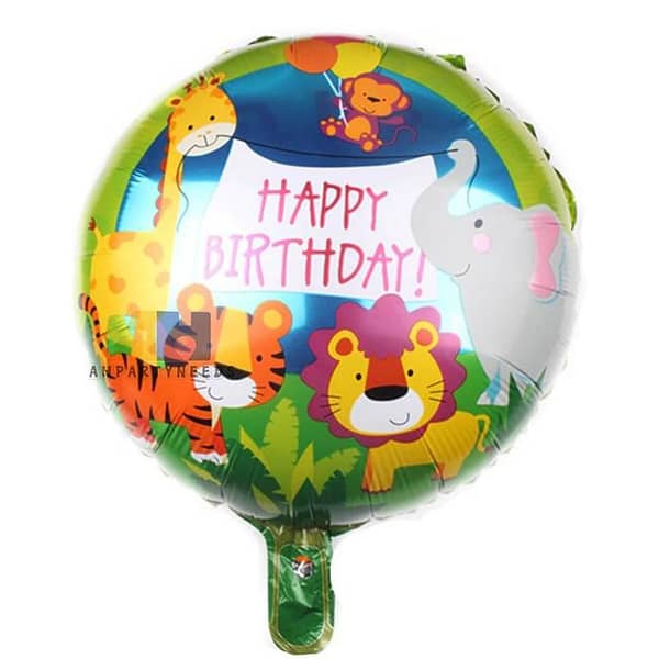 18-Inch Jungle Theme Foil Balloon - Green - Unisex - Single Balloon Pack