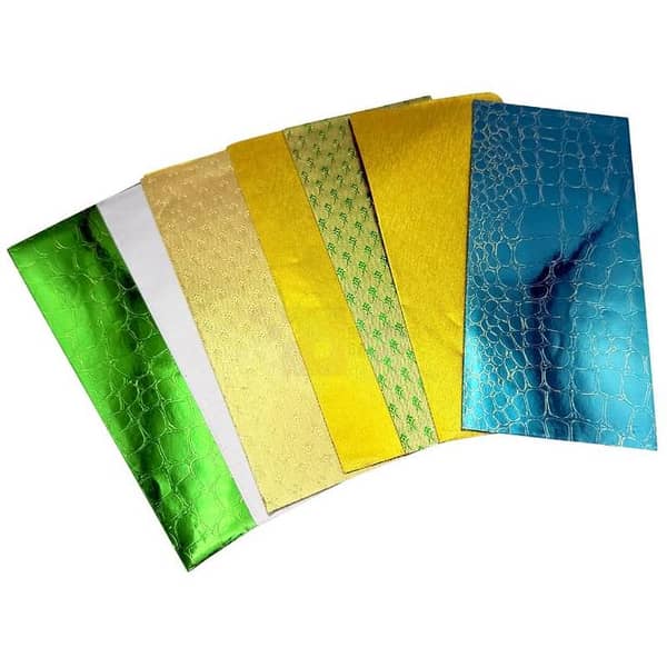 Multicolor Metallic Pattern Envelopes - 7.2" x 3.5" - Set of 7