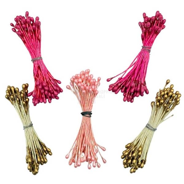 Artificial Flower Stamens in Assorted Colors - Pips Craft Supplies - Unisex - Set of 5 Bunches (2 Inches Each)