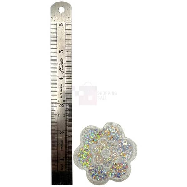 Pack of 25 Iridescent Sequin Flower Appliqués, 2.5 Inches, Unisex Craft Embellishments