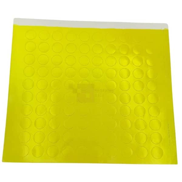 Pack of 7 Yellow Circle Stickers - Card Size 5 x 6 Inches - Each Card Contains 100 Circles