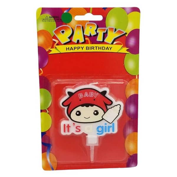 Cake Decoration Candle for Girls - It's a Girl Theme Candle