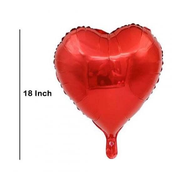 Pack of 5 Red Hearts Foil Balloons - 16 Inch