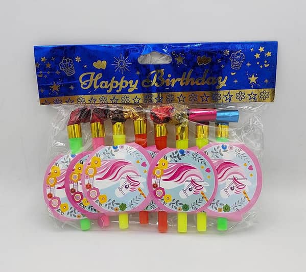 Pack of 8 Seagreen Unicorn Whistles for Girls - Perfect for Party Blowouts