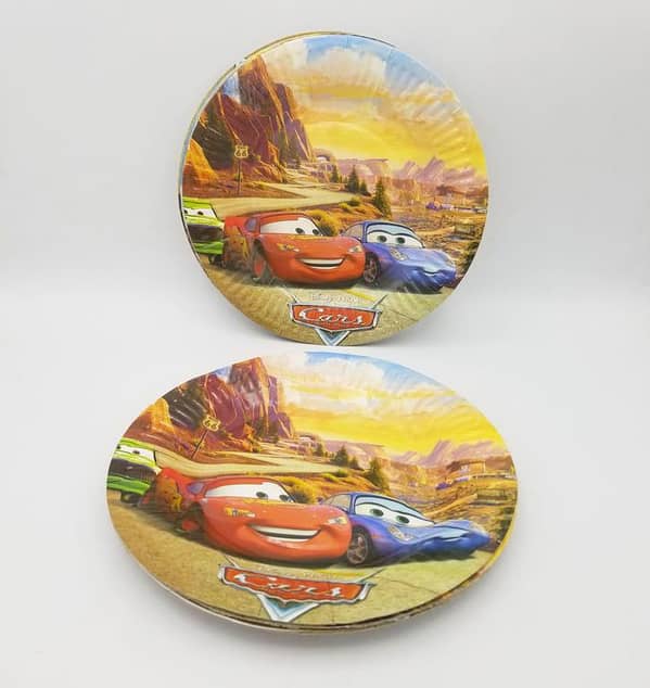 Pack of 10 Cars Theme Paper Plates - 7 Inch Tableware for Birthday Parties