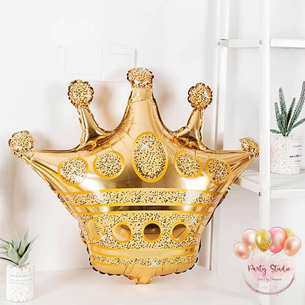 26-Inch Golden Crown Foil Balloon for Birthday Parties - Suitable for Golden, Boy, or Girl Themes