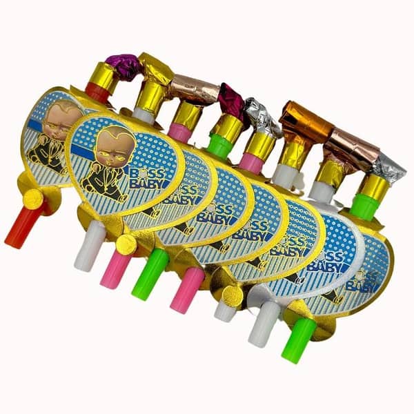 Pack of 8 Boss Baby Theme Whistles for Birthday Parties