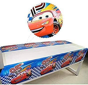 Cars Theme Table Cover - 108 cm x 180 cm Plastic Tablecloth