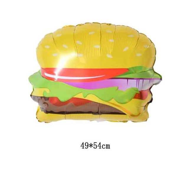 BURGER THEMED FOIL BALLOON - DIMENSIONS 49 CM X 54 CM