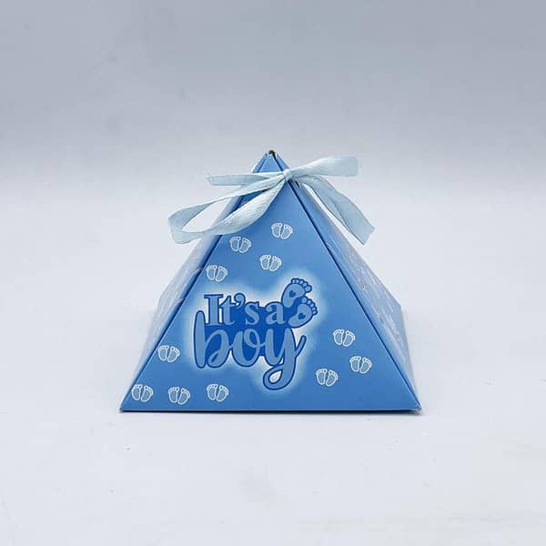 Pack of 50 DIY Pyramid Boxes for Baby Showers - It's a Boy Theme