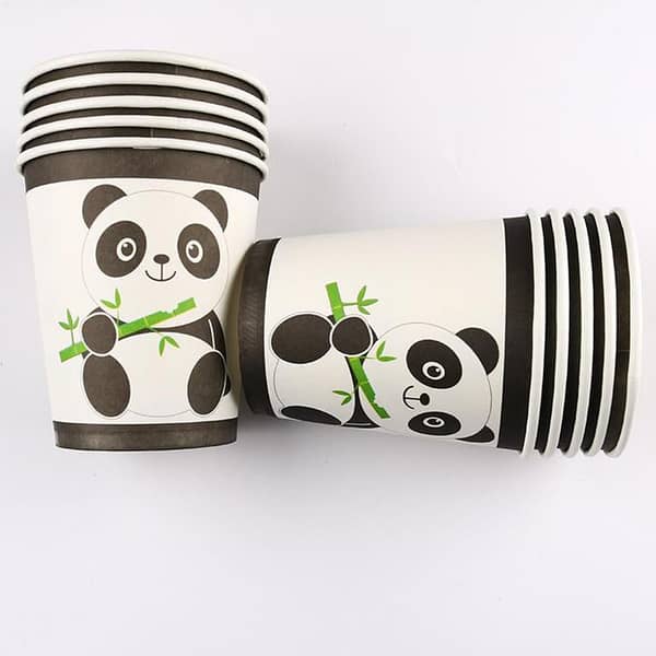 Pack of 10 Panda Theme Paper Cups for Party Use
