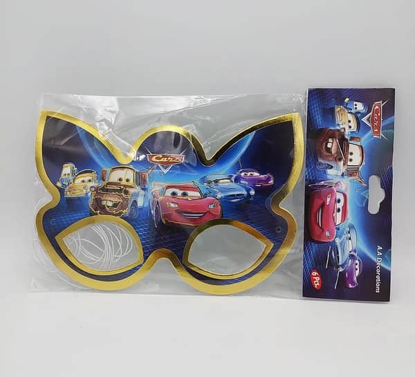 Pack of 6 Cars Theme Paper Masks for Parties