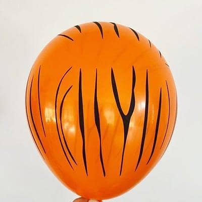 Pack of 25 Tiger Stripe Jungle Theme Latex Balloons - 12 Inch