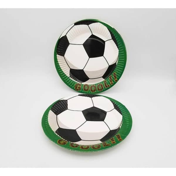 Pack of 10 Football-Themed Paper Plates - 7 Inch Size