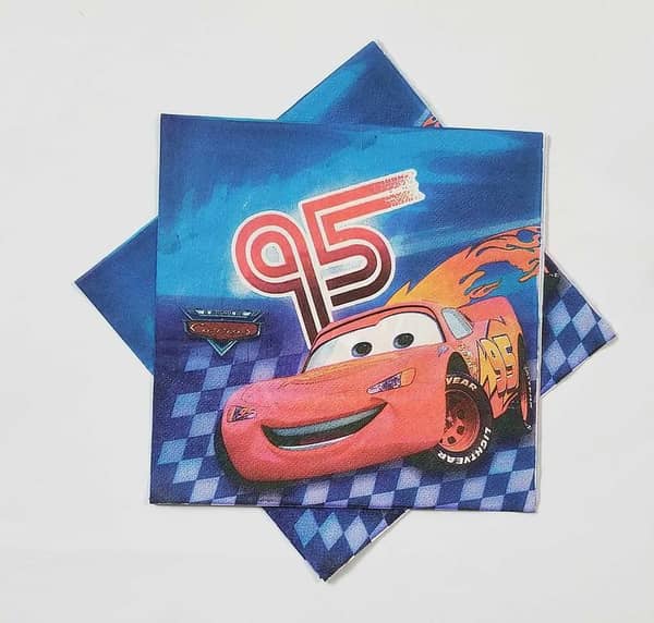 Cars Themed Napkins - Set of 20 for Birthday Parties