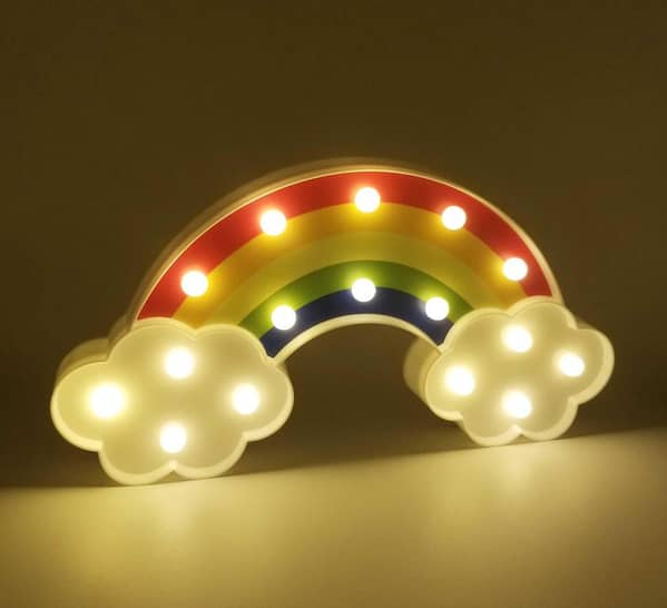 Battery Operated Rainbow Cloud LED Light for Table Use