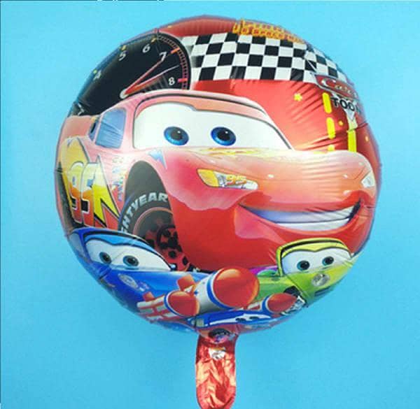 Cars Theme Foil Balloon - 18 Inch Round Decoration