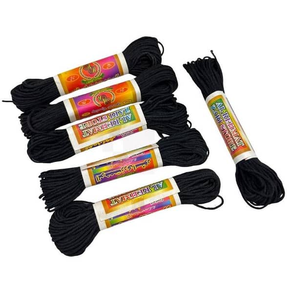 Doori Piping Ribbon - 10 Meters, Black - Set of 6 for Stitching and Embroidery