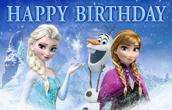 Frozen Birthday Party Banner - 36 x 24 Inches with Corner Holes for Easy Hanging