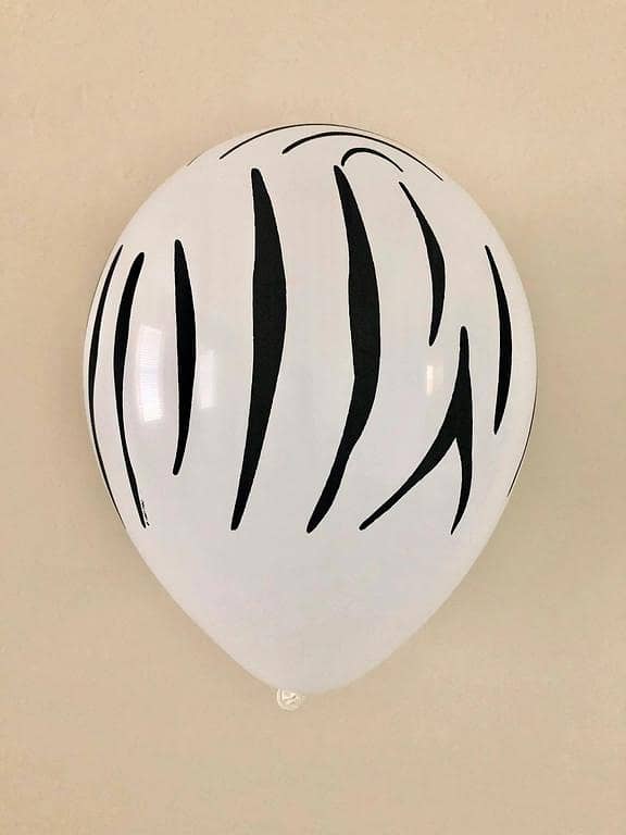 Pack of 25 Zebra Striped Latex Balloons for Jungle Theme Celebrations
