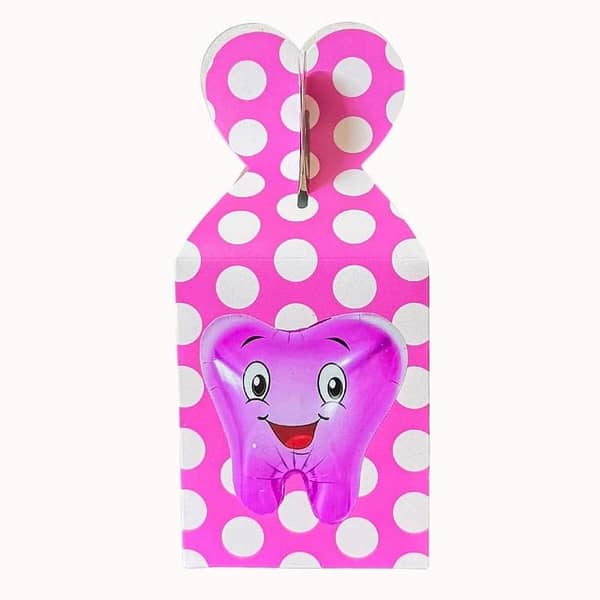 Pink First Teeth Theme Goody Boxes - Set of 10 Gift Boxes for First Tooth Birthdays
