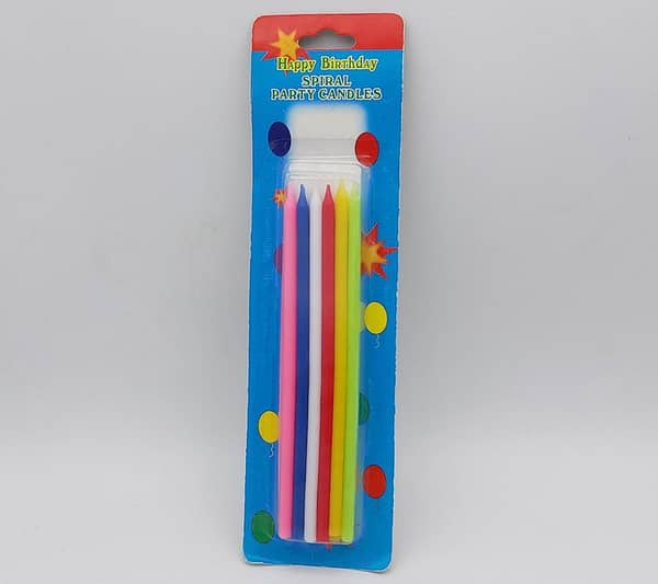 Multicolored Stick Candles for Cake Decoration - 12 Pack
