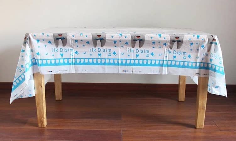 First Teeth Theme Table Cover for Party Decoration - 108 cm x 180 cm