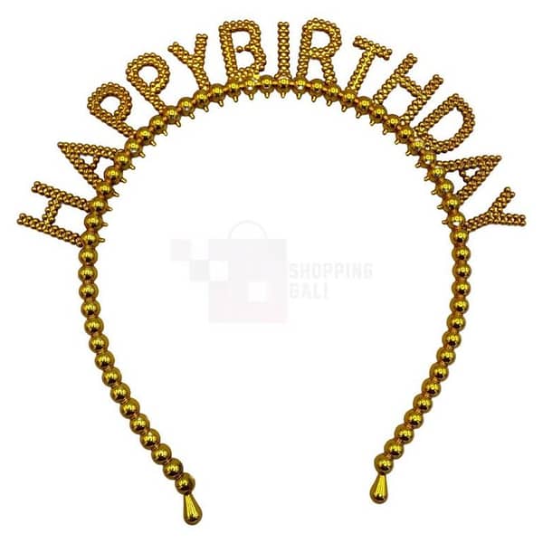 Adjustable Happy Birthday Hair Band in Golden Color for Boys and Girls - Perfect for Birthday Parties