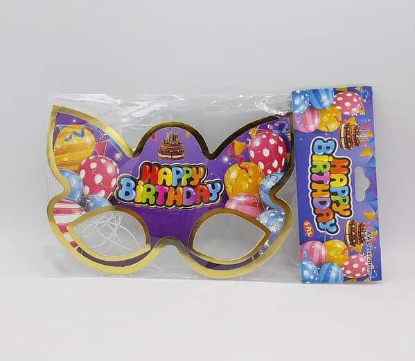 Pack of 6 Happy Birthday Party Paper Masks