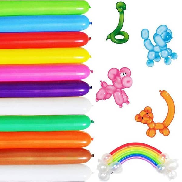 Pack of 100 Multi-Colored Long Twisting Balloons - 30 Inch Height