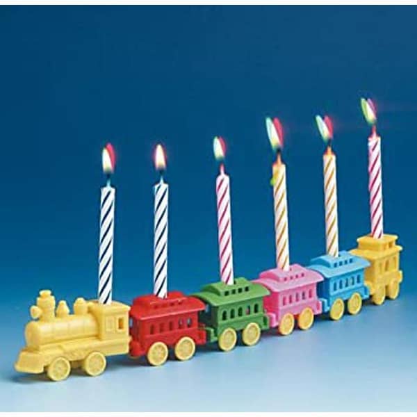 Set of 3 Cake Decoration Train Candles with 3 Bogies