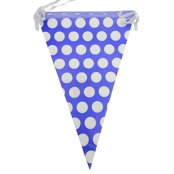 Purple Polka Dot Buntings - 12 Inch Flags, 60 Inch Total Length - Unisex - Pack of 10
