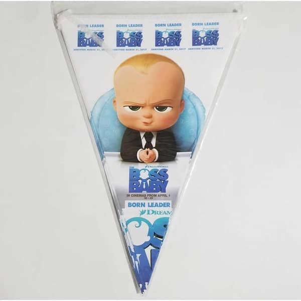 BOSS BABY BUNTING FLAGS - SET OF 10 PARTY FLAGS - 12 INCHES HIGH BANNER