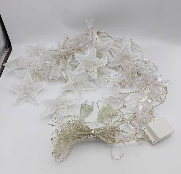 STAR FAIRY LIGHT with 15 Large Stars and 50 Small Stars - 10 ft Warm Color Electric Room Lighting