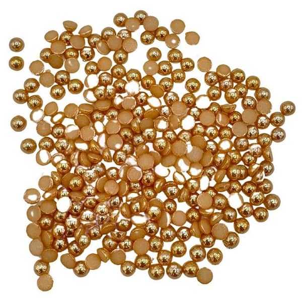 Peach Circle Half Cut Moti - 0.6 mm Size - 187 Pieces Pack - Synthetic Stones for Jewelry and Crafts
