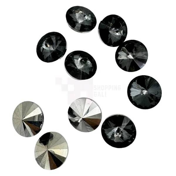 Pack of 54 Black Synthetic Stones - Each Approximately 1.7 cm - Ideal for Jewelry and Crafts