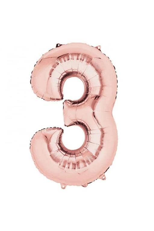 32-Inch Rose Gold Number Foil Balloons