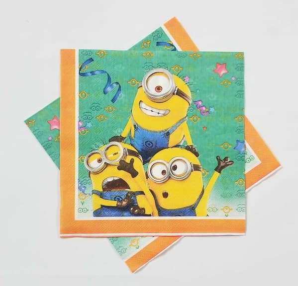 Pack of 8 Minions Theme Napkins for Parties