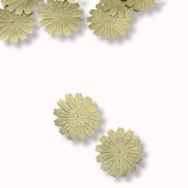 Artificial Gotta Flowers in Golden Color for Clothing Decoration - Pack of 22