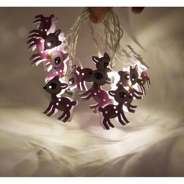 DEERS Battery Operated LED Fairy Lights with 10 Deer Designs on a 75-Inch String