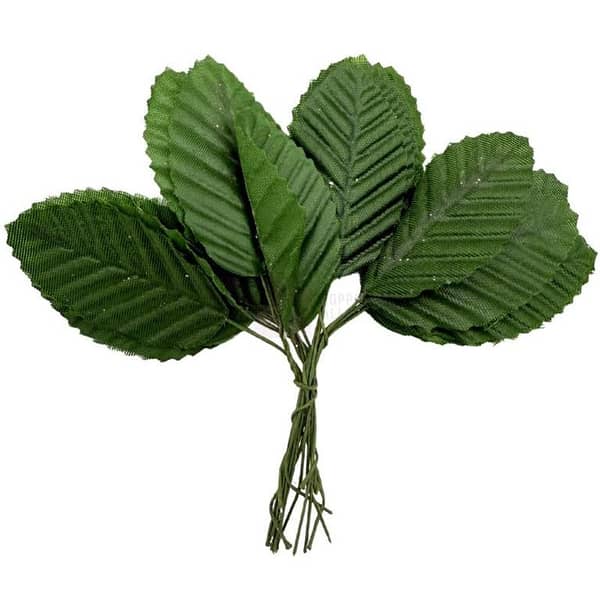 Green Mesh Fabric Artificial Leaves - 10 Bunches with 100 Leaves for Crafts and Floral Arrangements
