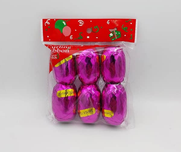 Pack of 6 Dark Pink Ribbon Eggs for Balloon Decoration