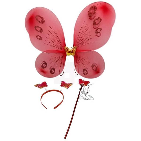 Butterfly Theme Party Set: Wings, Hair Band, and Magic Wand