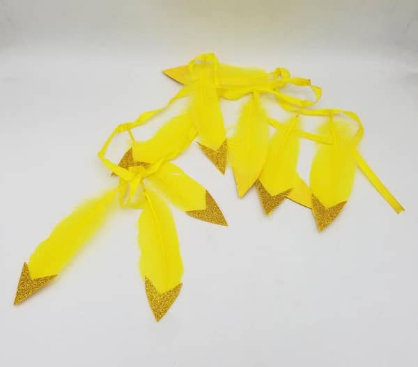 Yellow Furr Garland Pack with 10 Decorative Furr on a Ribbon